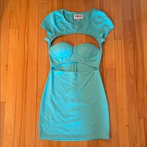 Turquoise cutout dress